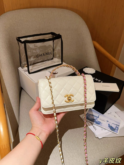 Sheepskin patterned color blocked handbag