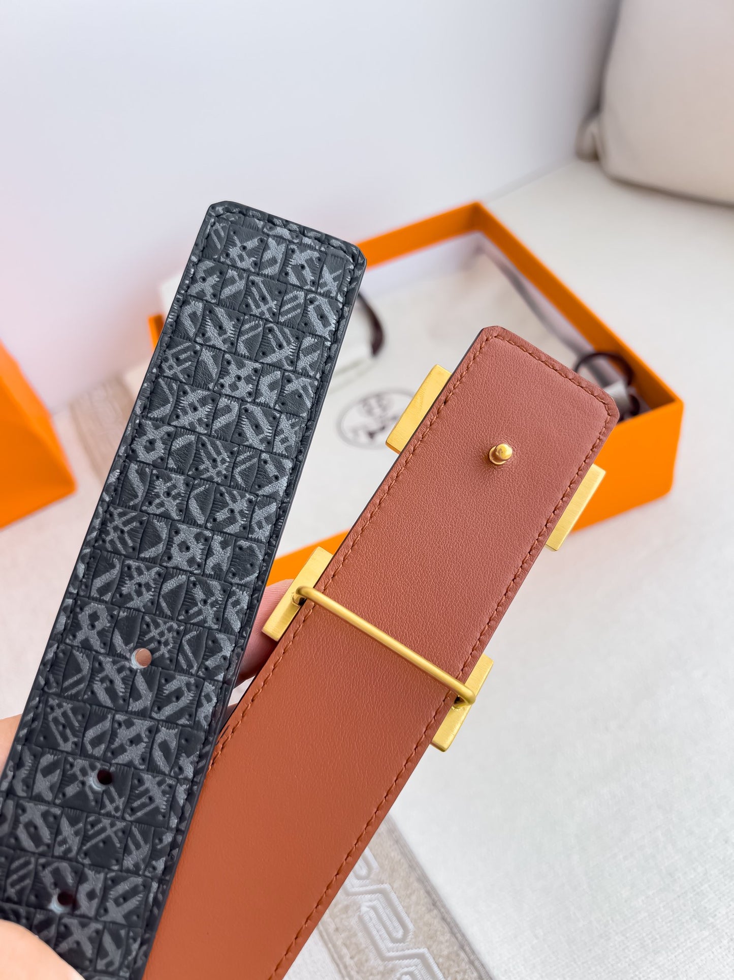 Hermes ✈️ Belt, belt, original sheet p160