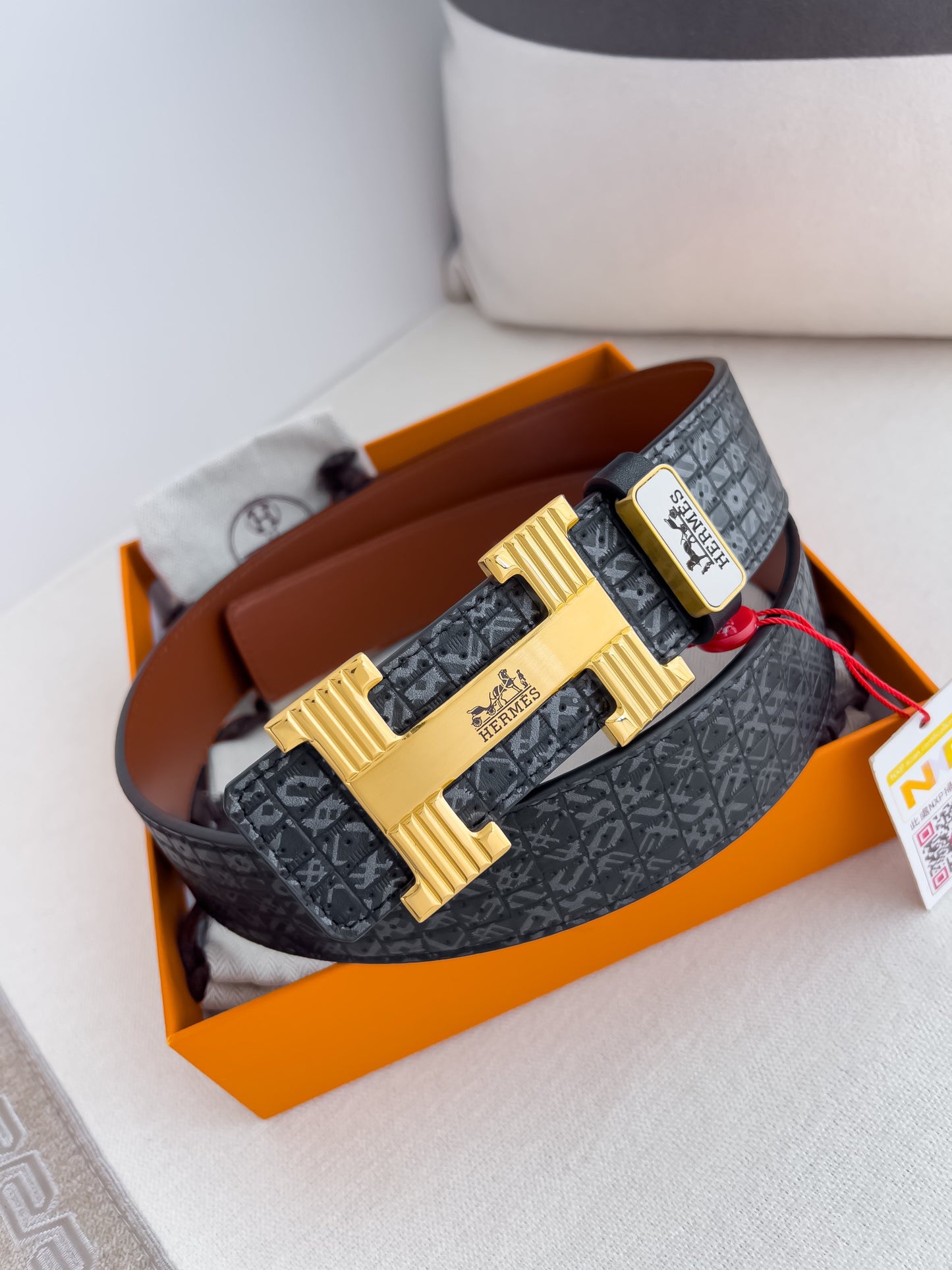 Hermes ✈️ Belt, belt, original sheet p160