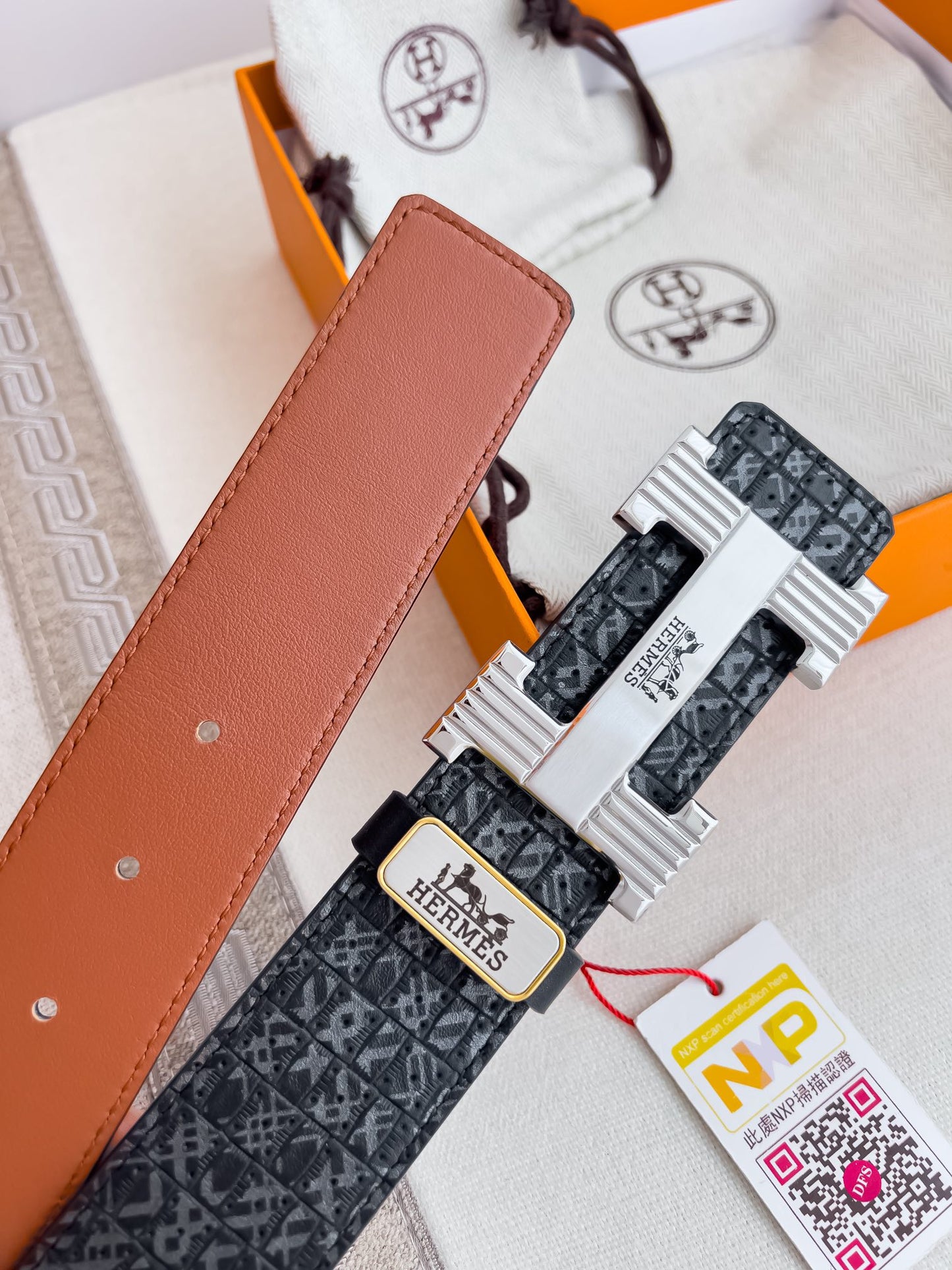 Hermes ✈️ Belt, belt, original sheet p160