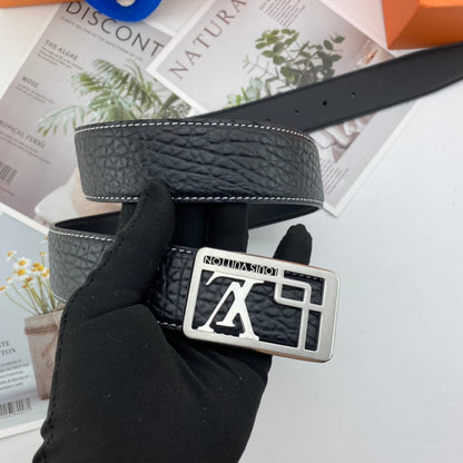 LV men's floral leather belt P140