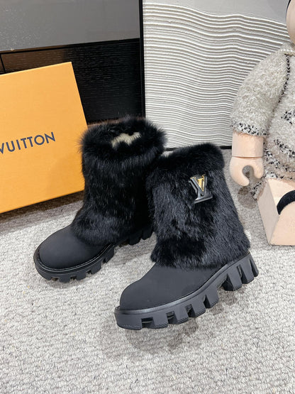 2024 Autumn/Winter New mink fur boots