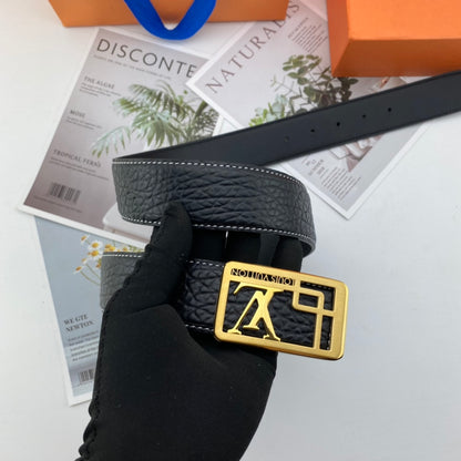 LV men's floral leather belt P140