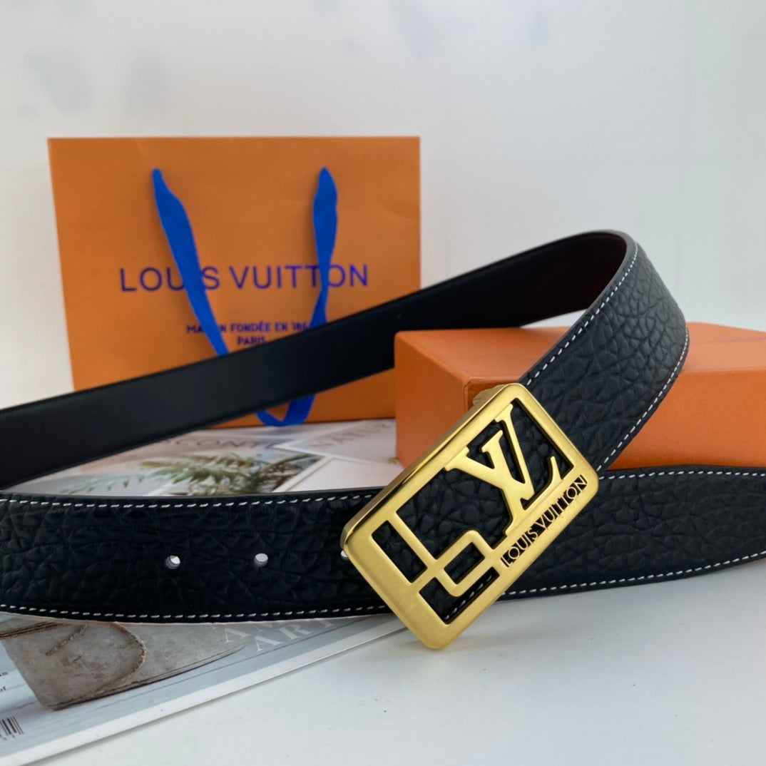 LV men's floral leather belt P140