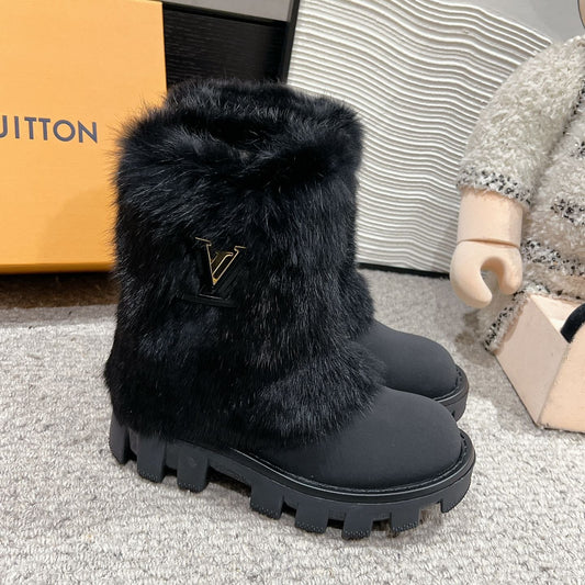 2024 Autumn/Winter New mink fur boots