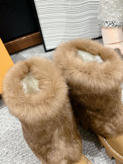 2024 Autumn/Winter New mink fur boots